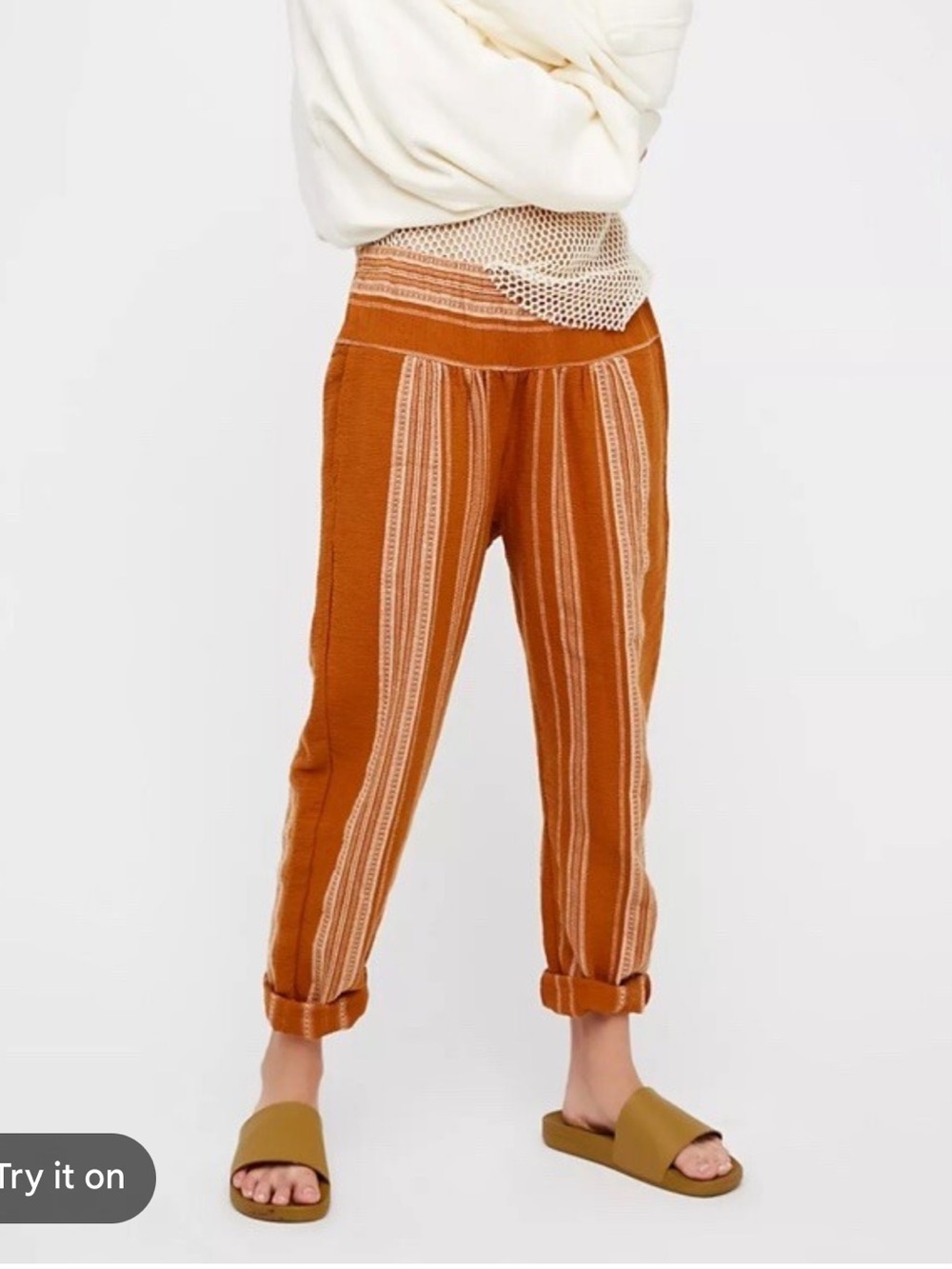 Free People Wide Yoke Pull On Pants bottoms